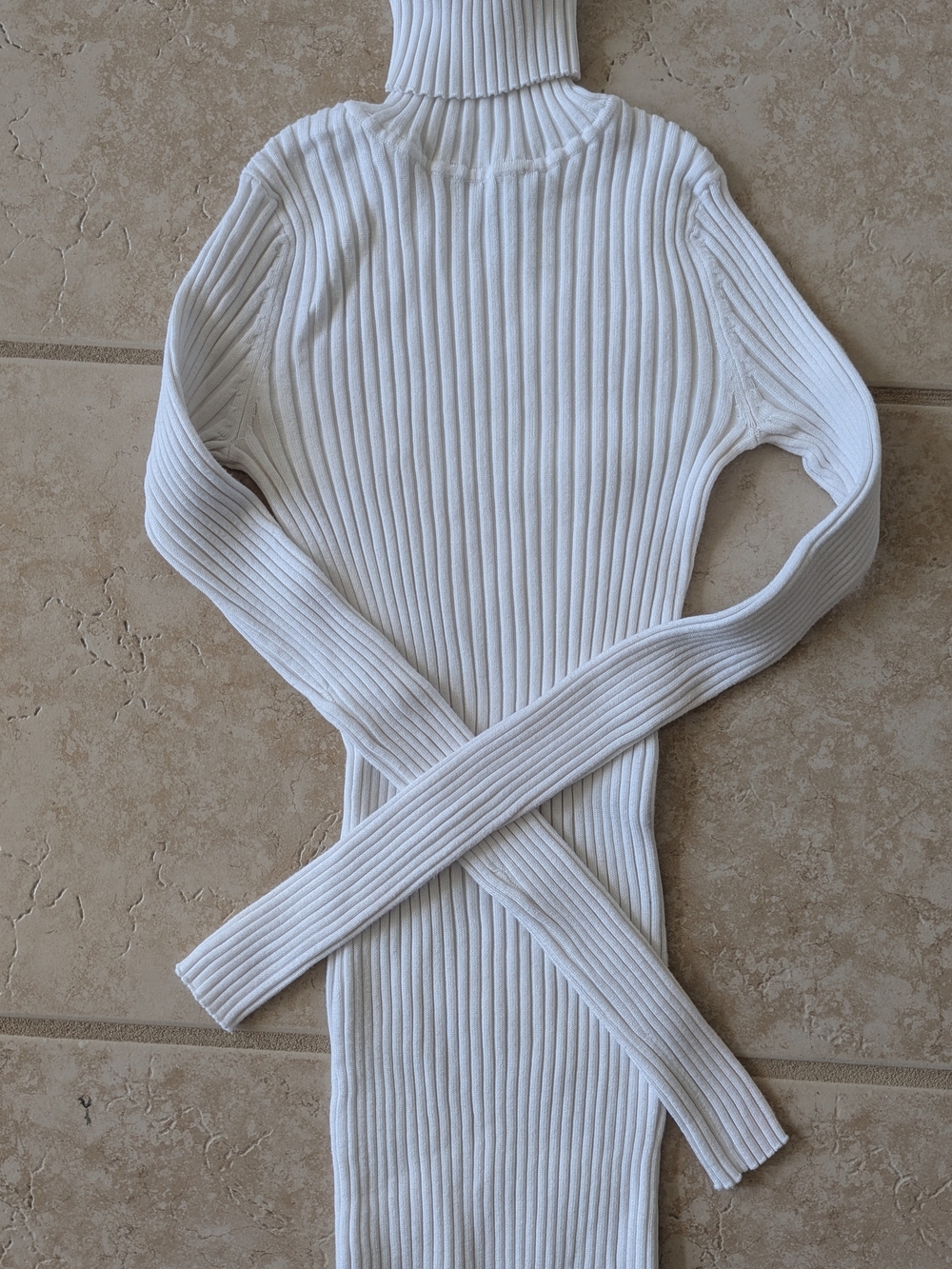 Love By Design White Ribbed Turtleneck Sweater